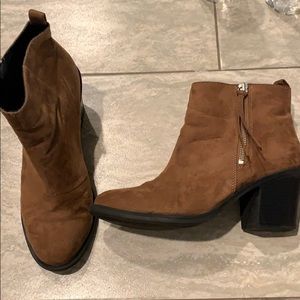 Dark brown comfy booties